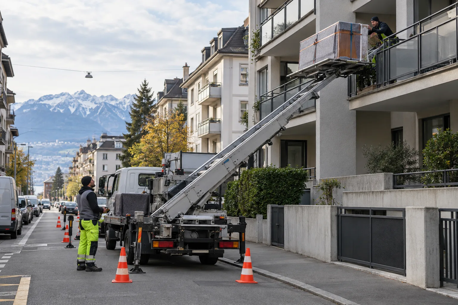 Repräsentative Arbeitsszene zum Thema Zugang und Stockwerk für den Umzug richtig einschätzen